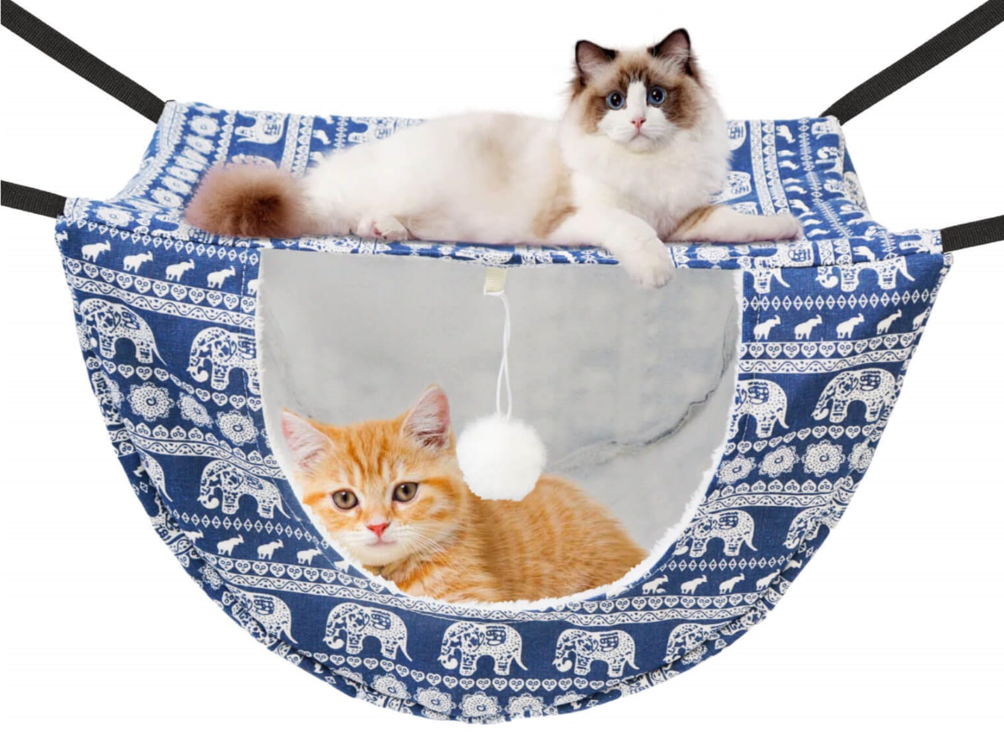 キャットケージ ハンモック付き Amazon.co.jp: JSPYFITSキャットケージ ハンモック ボール付き、ダブル