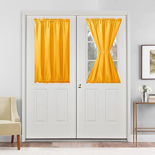 Miniatura 201 de Hiasan Cortinas para ventana de puerta delantera, bolsillo para barra, cortina de privacidad semitransparente para puerta francesa, 1 panel