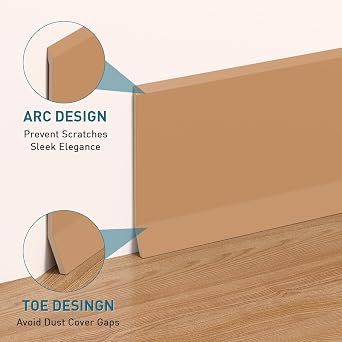 Flexible Baseboard Molding Trim, 4 Inch x 60 Feet Vinyl Wall Base with Wider Self-Adhesive Peel and Stick Cove Base, Rubber Wall Base Moulding Trim,White