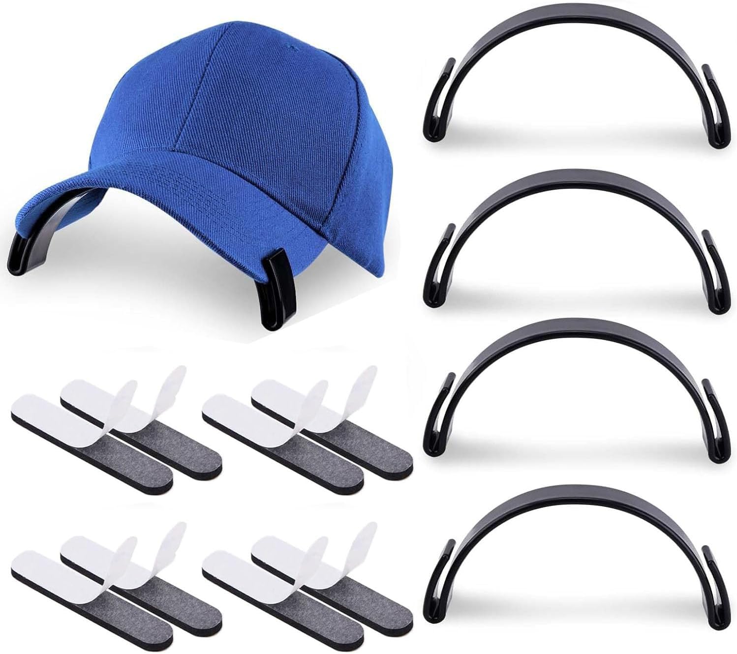 4pcs Hat Curve Bender, Plastic Hat Brim Shaper Hat Bender Brim Hat Shape Keeper Hat Curve Tool for Baseball Caps Hat Curver (4 Pcs)