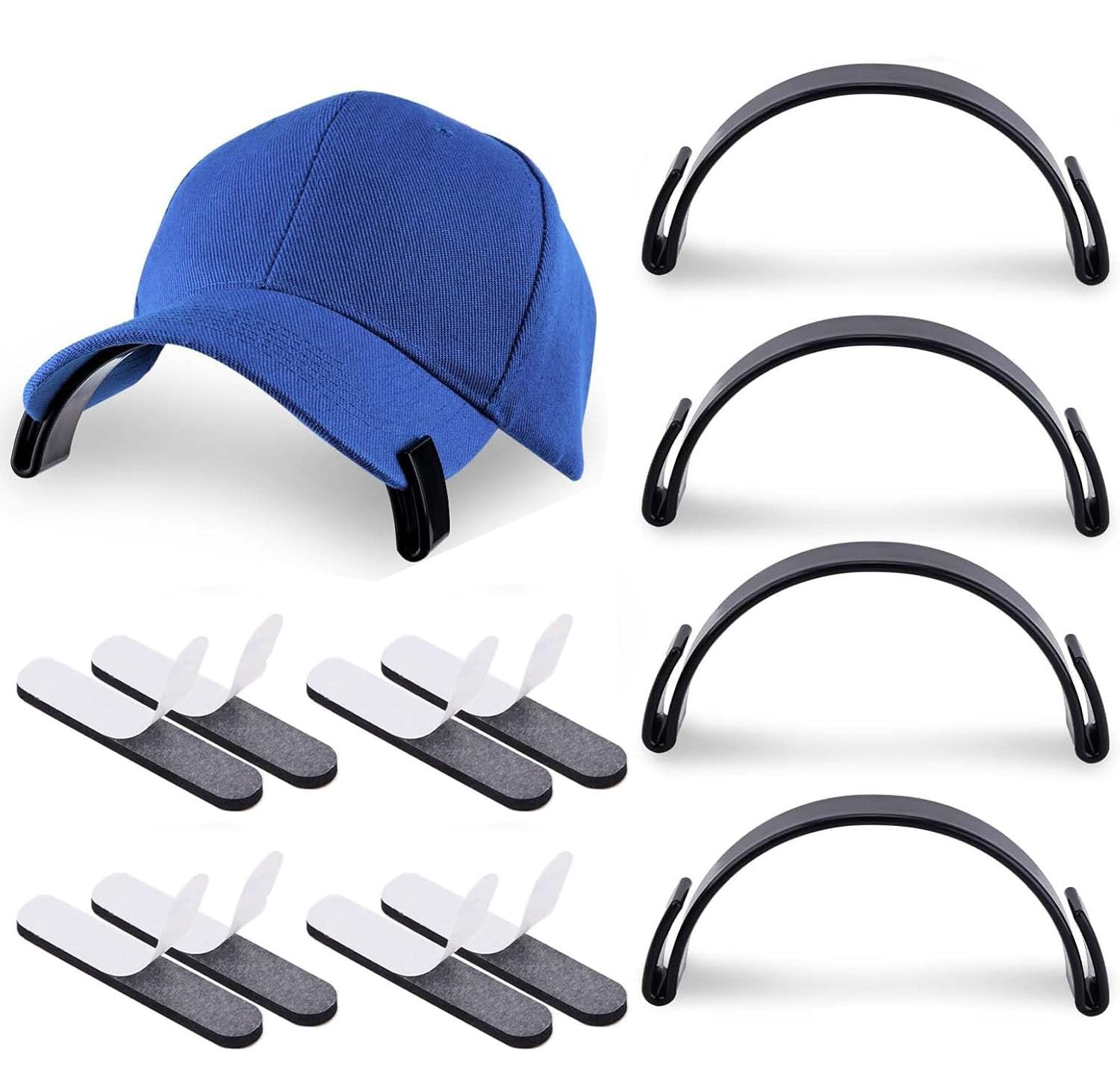 4pcs Hat Curve Bender, Plastic Hat Brim Shaper Hat Bender Brim Hat Shape Keeper Hat Curve Tool for Baseball Caps Hat Curver (4 Pcs)