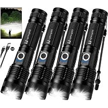 LightingWill Flashlight Rechargeable, High Lumens Flashlight, Super Bright Small LED Flash Light- Zoomable, Adjustable Brightness, Long Lasting for Camping, Outdoors and Home Emergency