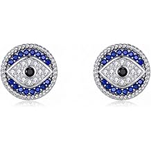 Evil Eye Earrings for Women Blue Evil Eye Earrings Stud Ojo Turco Kabbalah Amulet Earring Greek Protection Jewelry Amulet Gift for Wife Mother