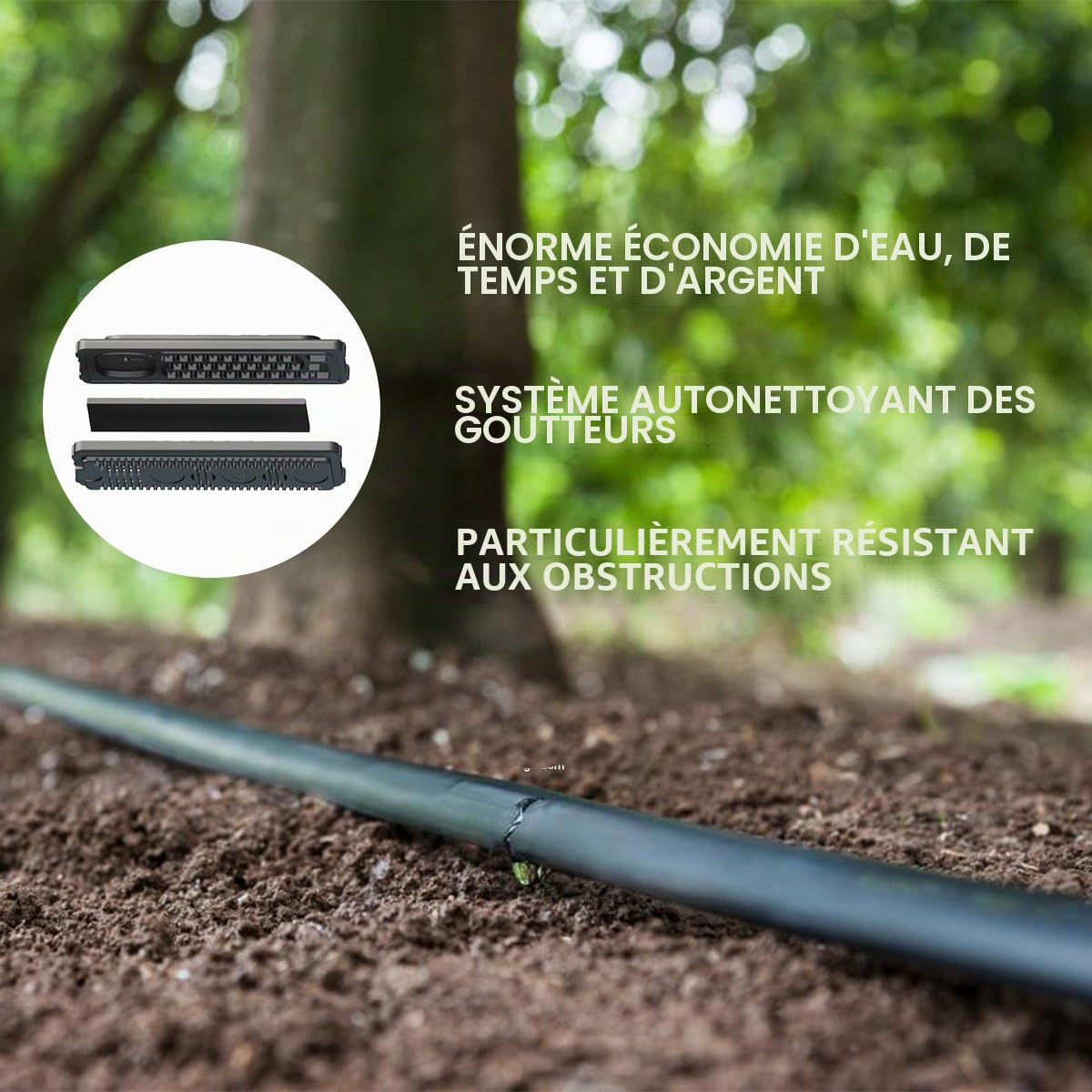 HOLZBRINK Tuyau Goutte à Goutte 5/8" 16 mm pour Irrigation du Sol Tuyau d'Arrosage Autonettoyant, Basic, 100 m, HTS01-B