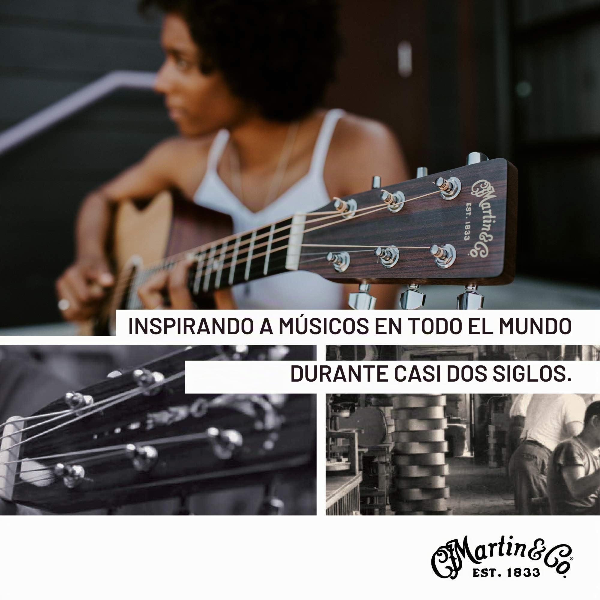 MARTIN Cuerdas para guitarra acústica Luxe By Martin Titanium Core, níquel, Custom Light 11-52 (MTCN160)
