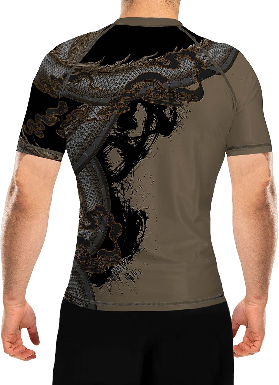 Raven Fightwear Men's Year of The Dragon Rash Guard Short Sleeve BJJ MMA
