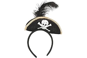 Fun Express Black Pirate Headband Hat - Halloween Costume Accessories