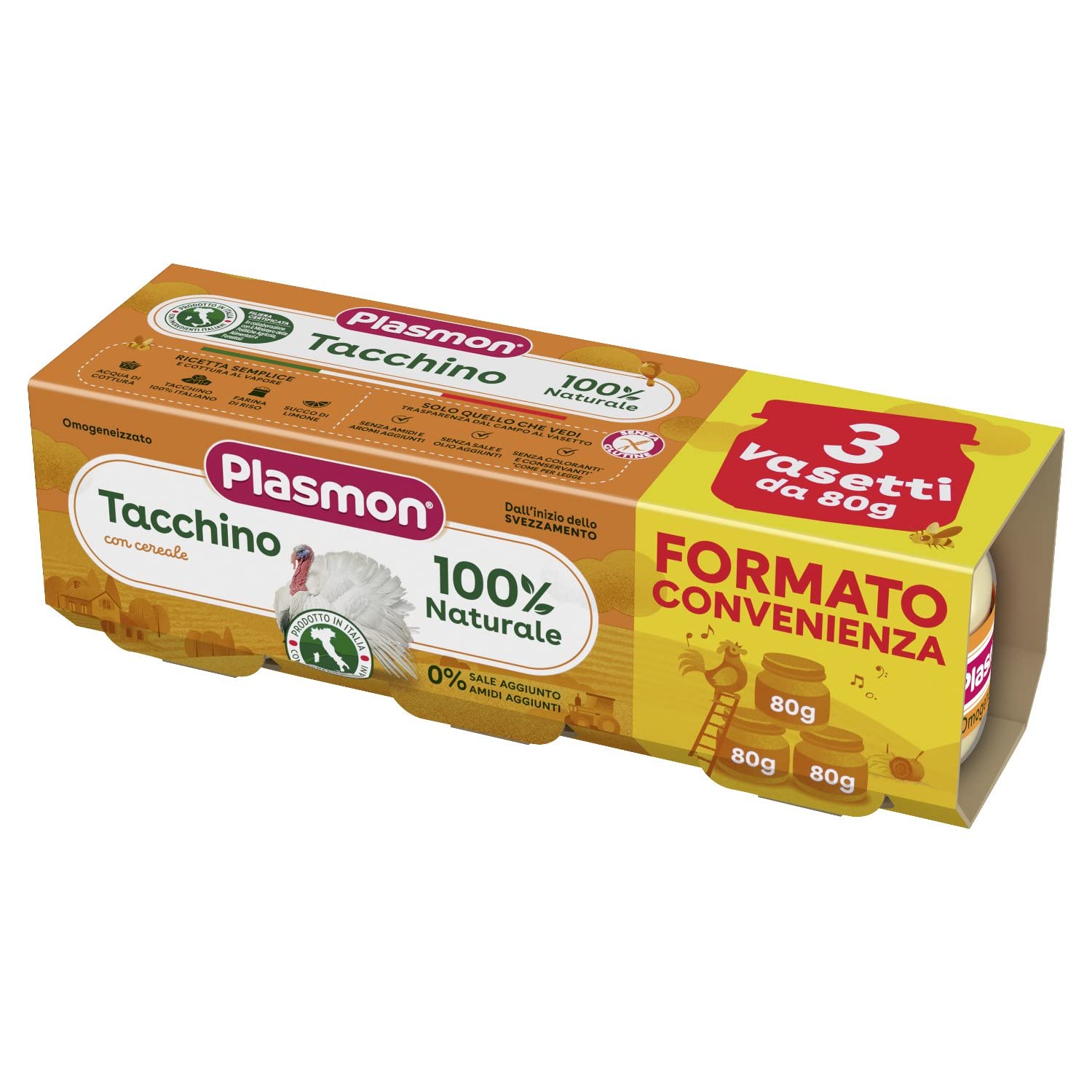 PRINCES ITALIA SpA PLASMON OMOG TACCHINO 3PZ 80G