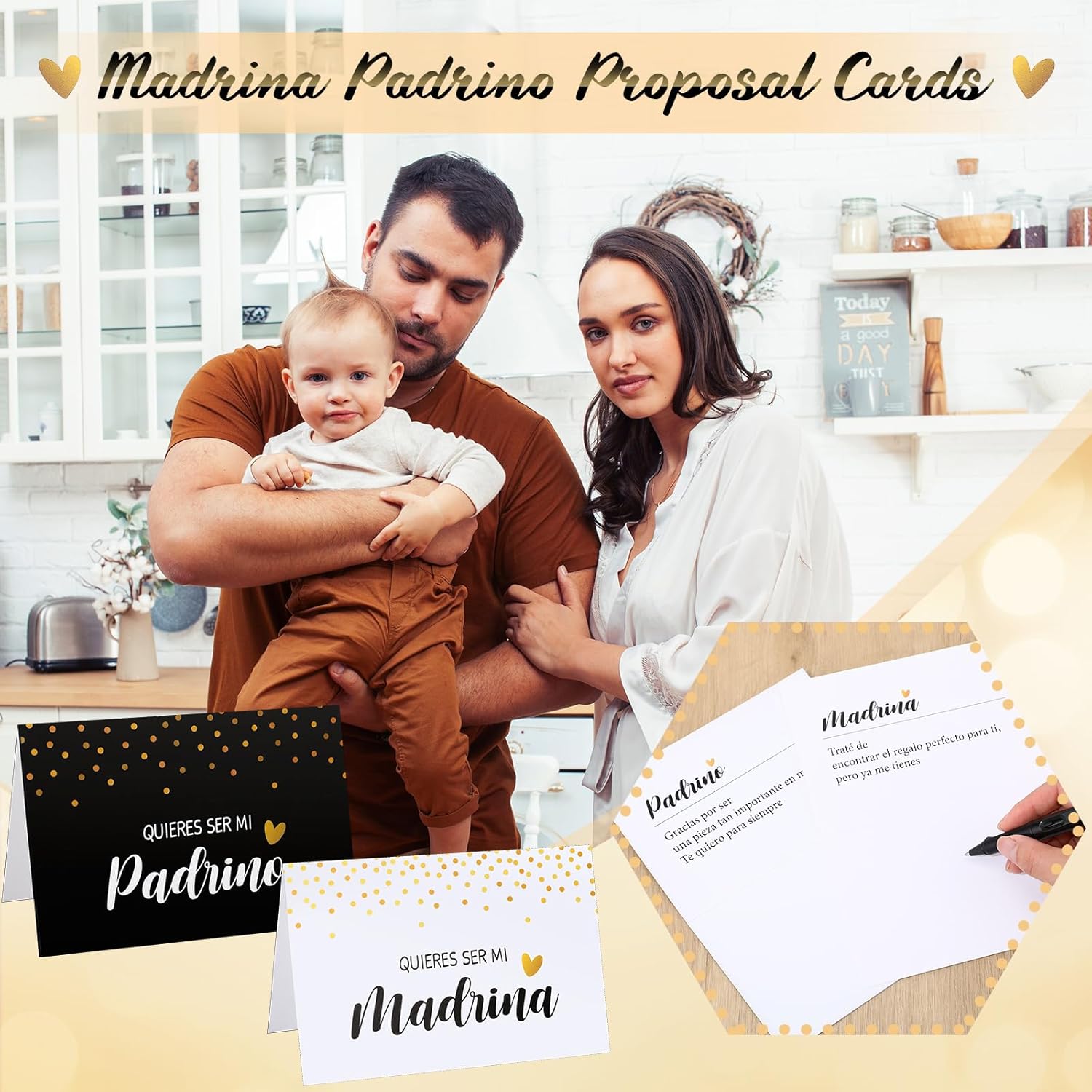 Qinyoung 7 Pcs Godparents Proposal Gift Will You Be My Godmother Godfather Padrino Madrina with Glass Cup Keychains Cards Box from Godchild for Baptism Birthday Gift(Madrina Coffee Cup)