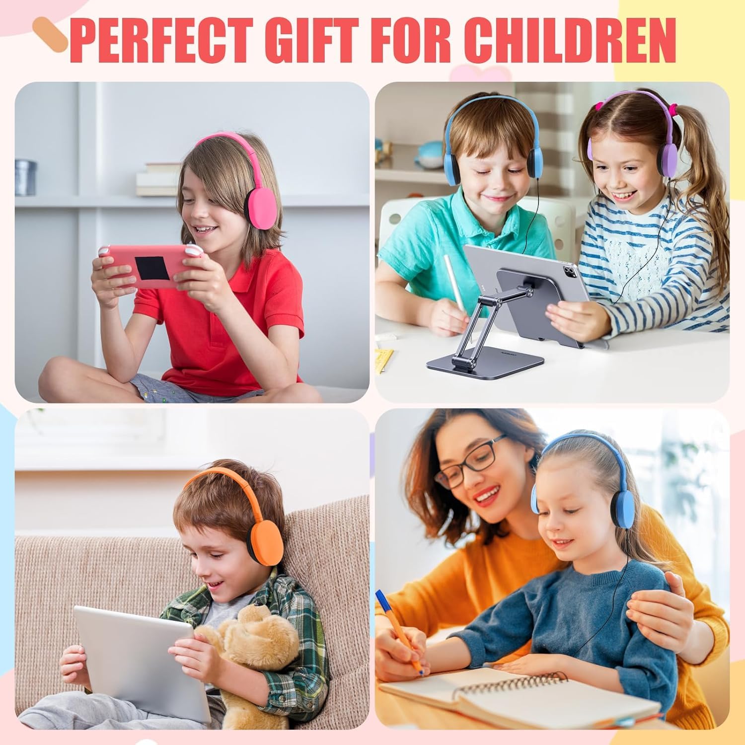 FENGZHU Cuffie per bambini, per classe, scuola, classe, compatibili con jack da 3,5 mm, per biblioteca, bambini, adulti, ufficio, regali (colori misti) (12)