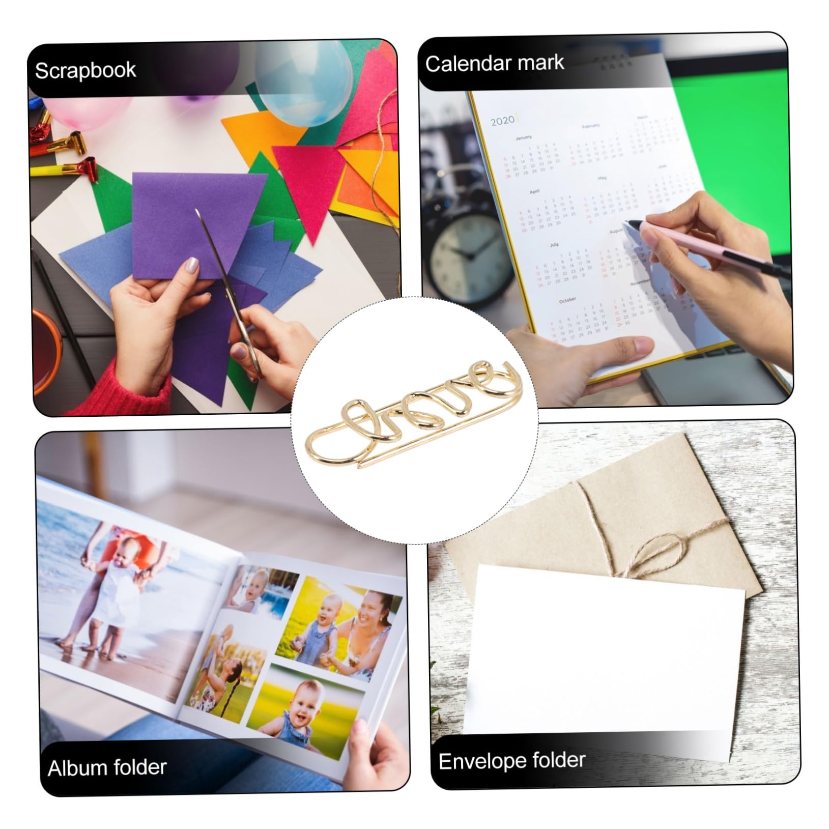 ARTIBETTER 2 Set Graffette A Forma Di Piazza Carino Ufficio Graffette Piccole Clip Mini Segnalibro Metallo Segnalibri Di Clip Di Pagina Clip Segnalibro Graffetta Per Fogli 100 Pezzi * 2