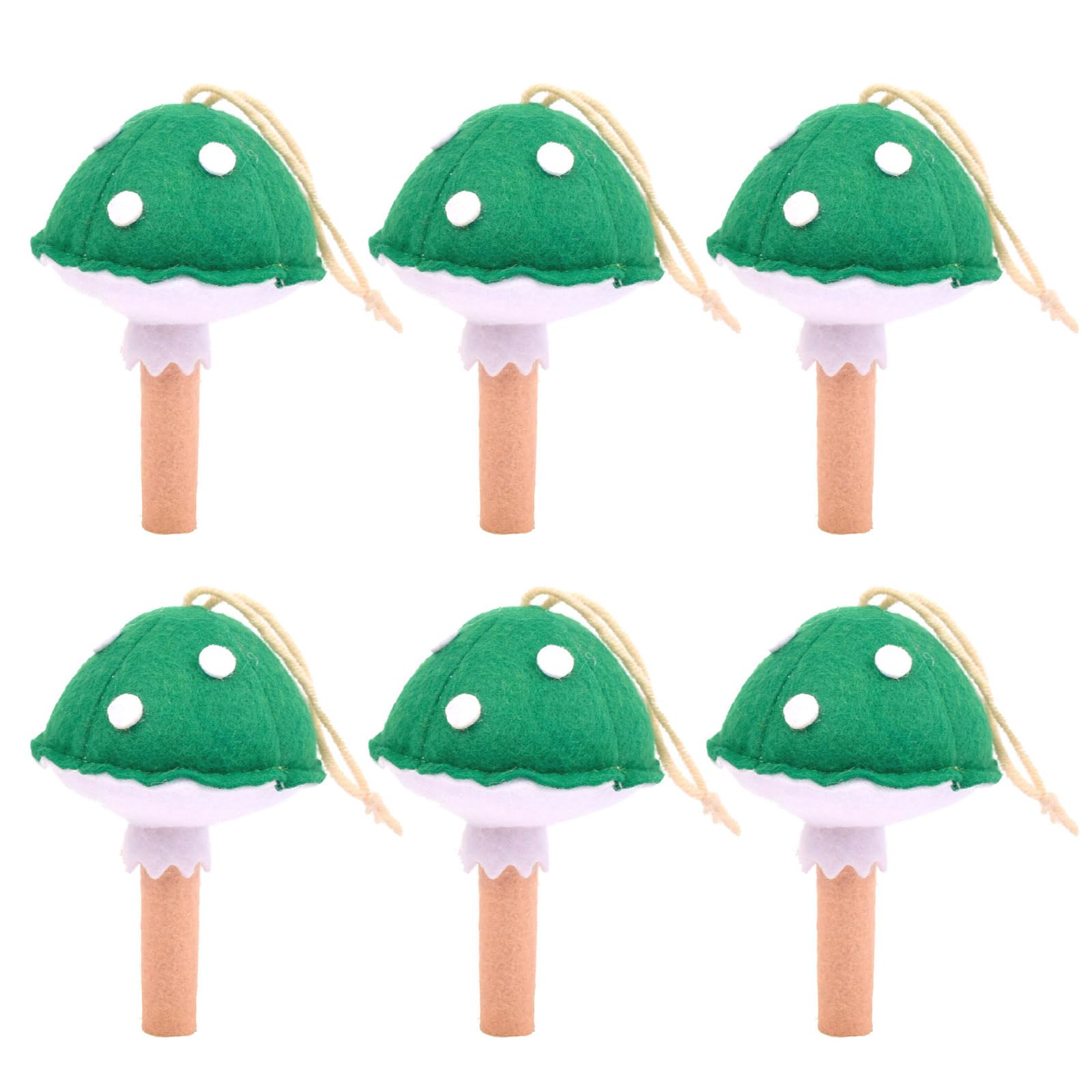 Buxuaaaa Green Of 6 Wools Felts Mushroom For Garlands Decorations Needle Felted Mushroom