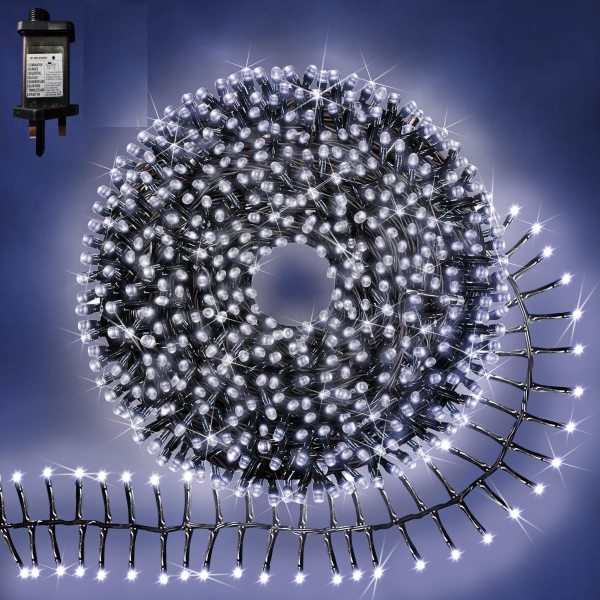 Neonawall Christmas Cluster String Lights, 720 LED Plug-in Fairy Lights with 8 Modes, Waterproof Tree Light for Outdoor Indoor Decorations — image 1