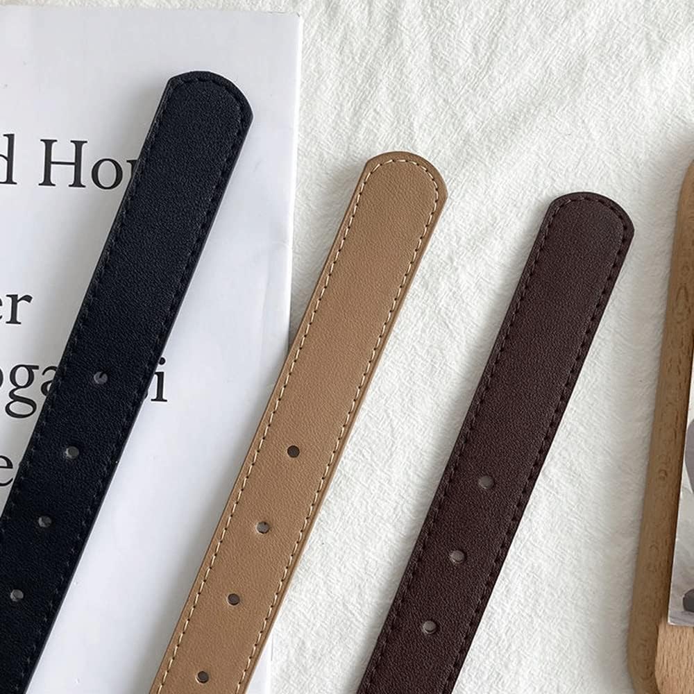 Women Belts PU Leather Simple Metal Buckle Belt Girls Dress Jean Pants Waistband Belts for Lady (Color : C, Size : 105 * 2.8CM)