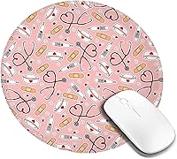 Vista 12 de Mouse Pad Mid Century Fifties Modern Atomic Retro Round Mousepad with Non-Slip Rubber Base and Stitched Edge Mouse Mat for Wireless Computer Laptop