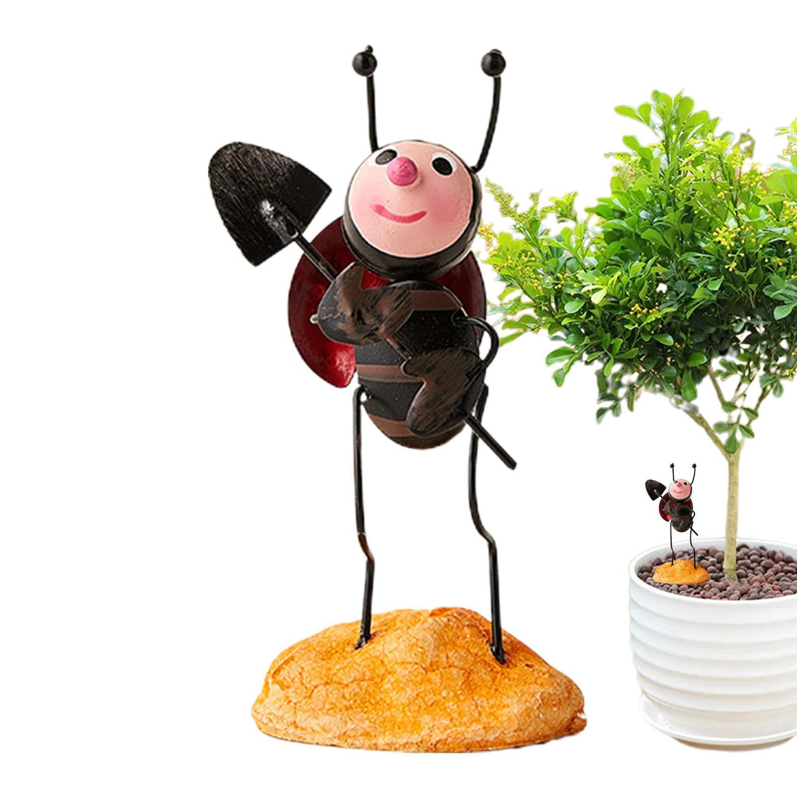 Home Decor Kreatives Eisenornament | Niedliche Käfer-Desktop-Ornament, vielseitiges Dekorationszubehör für Haus, Garten, Zaun, Rasen, Innenhof Living Room Decor