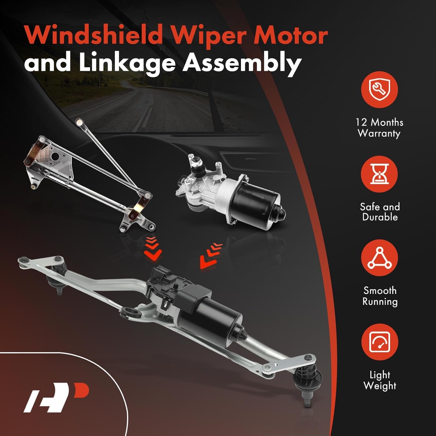 A-Premium Front Windshield Wiper Motor and Linkage Assembly Compatible with BMW E83 Series X3 2004-2010