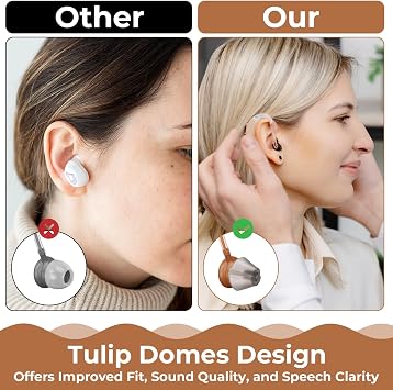 10 Pcs Hearing Aid Domes, Dark Gray Tulip Domes Hearing Aid | Fit Standard Receiver Split Ear Rub Piece Aid Ear Tips Replacement for Open Air Aid Wax Guards Accessories