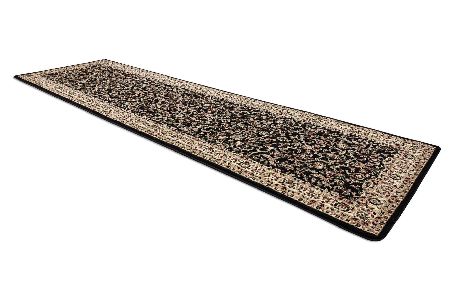 rugsx Teppiche ROYAL ADR, Klassisch, traditioneller Läufer, für den Korridor & Flur, hohe Qualität schwarz 80x250 cm
