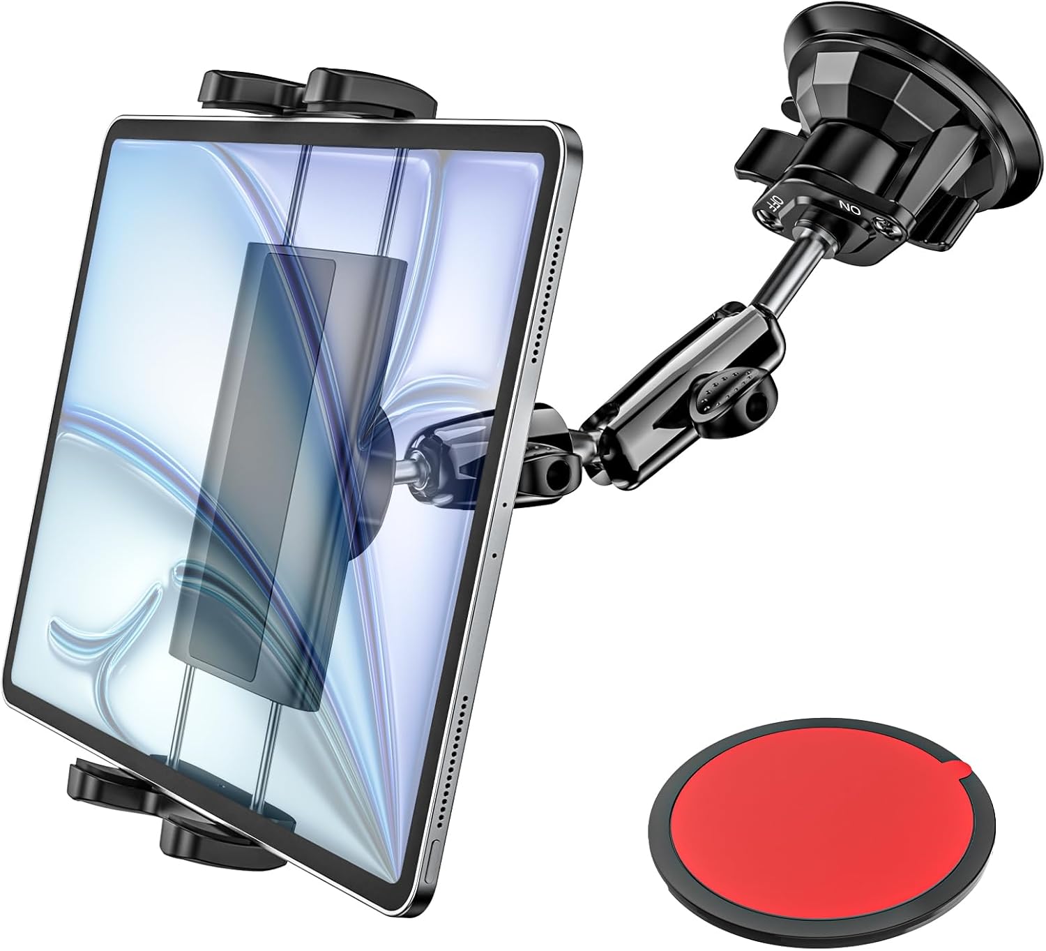 Tablet Holder for Car Windshield/Dashboard, [Super Suction Cup] iPad Mount for Truck with Metal Arm, Heavy Duty Tablet Mount for iPad Pro Air Mini, iPhone 16, Galaxy Tabs, 4.7-12.9" Device