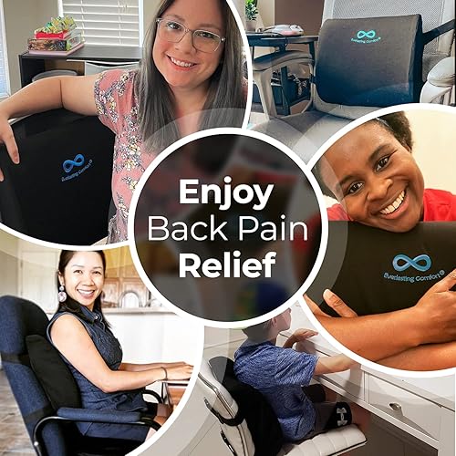 Miniatura 7 de Everlasting Comfort Paquete de almohada de apoyo lumbar para silla de oficina y almohada de refuerzo para piernas