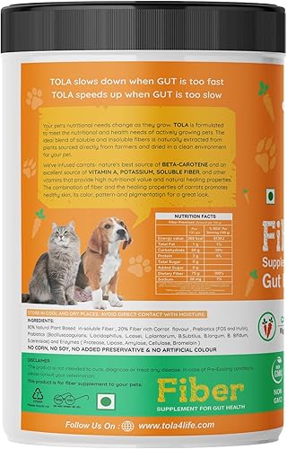 Miniatura 3 de Tola Suplemento Gut Health para perros y gatos  Sabor a zanahoria  Decoración de nutrición diaria con enzimas digestivas  Apoya la digestión, alivio