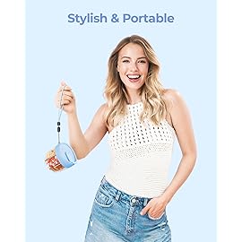 AMOOS Cute Pill Dispenser with 7 Large Compartments, Portable Pill Bottle Organizer with Wide Opening for Easy Use, Anti-Mix Pill Organizer for Travel, BPA-Free Pill Container, Blue