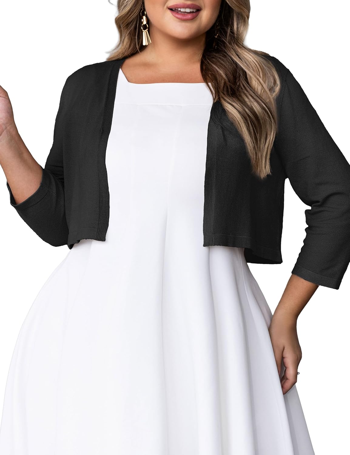 Women's Plus Size Bolero Shrug Cropped Cardigan Sweaters (XL-4XL) - Image 4