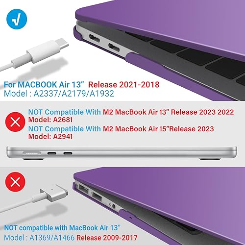 Miniatura 88 de IBENZER - Carcasa rígida para MacBook Air de 13 pulgadas versión 2020, 2019, 2018, A1932, A2179, con funda de teclado para Apple Mac Air 13 Retina