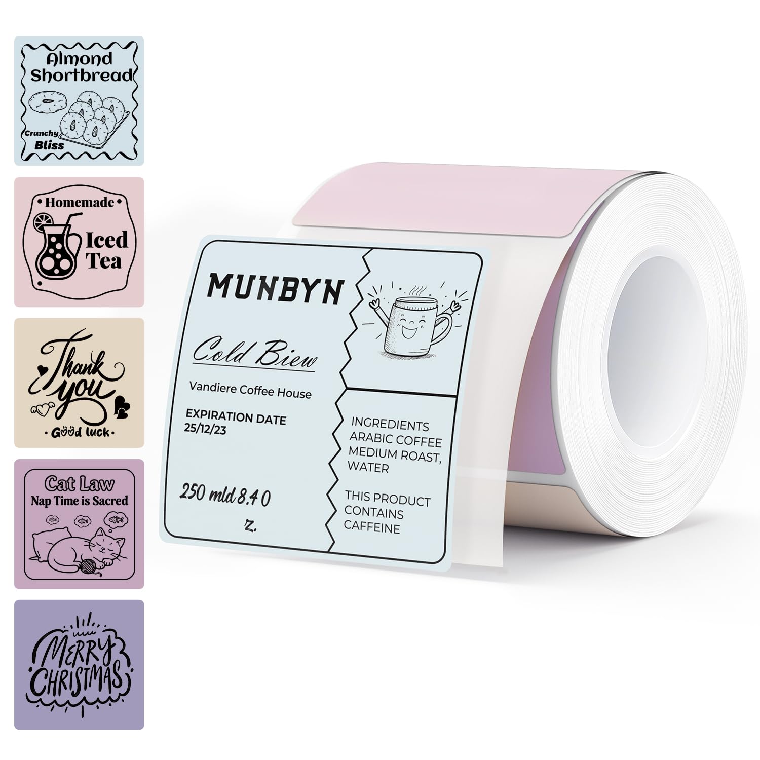 MUNBYN 50x50mm Square Thermal Labels for Canning, 150 Sheets/1 Roll — image 1