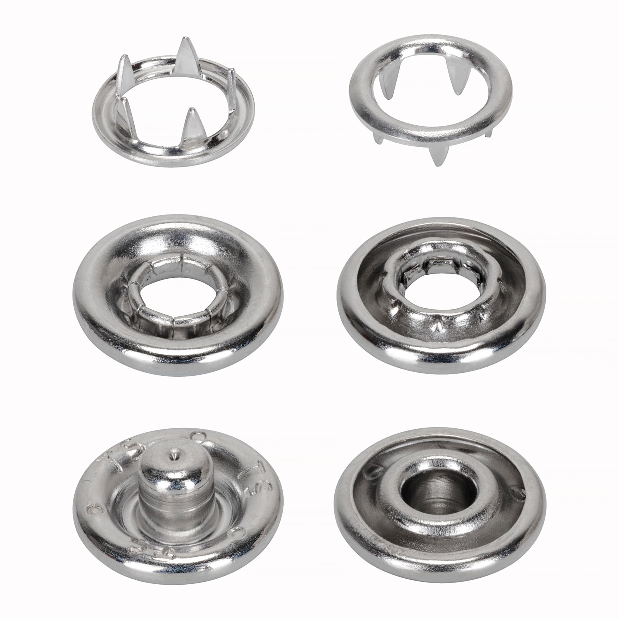 Trimming Shop Juego de cierres a presión de metal de alta calidad de 10 mm, botones a presión a prueba de óxido para costura, manualidades y sastrería, juego de 500 broches duraderos para tela, ropa,