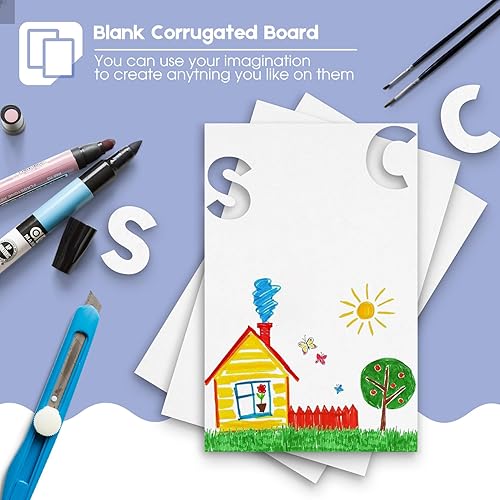 Miniatura 31 de Golden State Art Paquete de 10 hojas de cartón corrugado blanco por un lado, 12 x 12 pulgadas, insertos de cartón plano para correo, embalaje