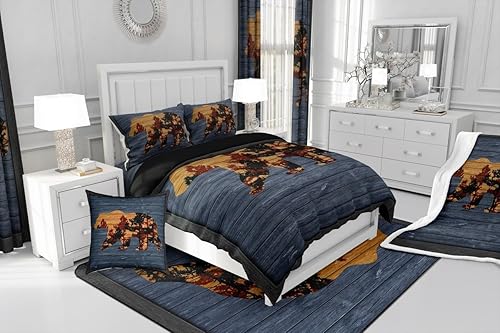 Miniatura 6 de Alfombra decorativa de oso, alfombra decorativa de oso, alfombra rústica de campo, naturaleza, vida silvestre, oso azul, alfombra para sala de