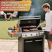 Vista 9 de Kit de limpieza de plancha para Blackstone, accesorios para parrilla plana, juego de herramientas de limpieza con piedra para parrilla, raspador