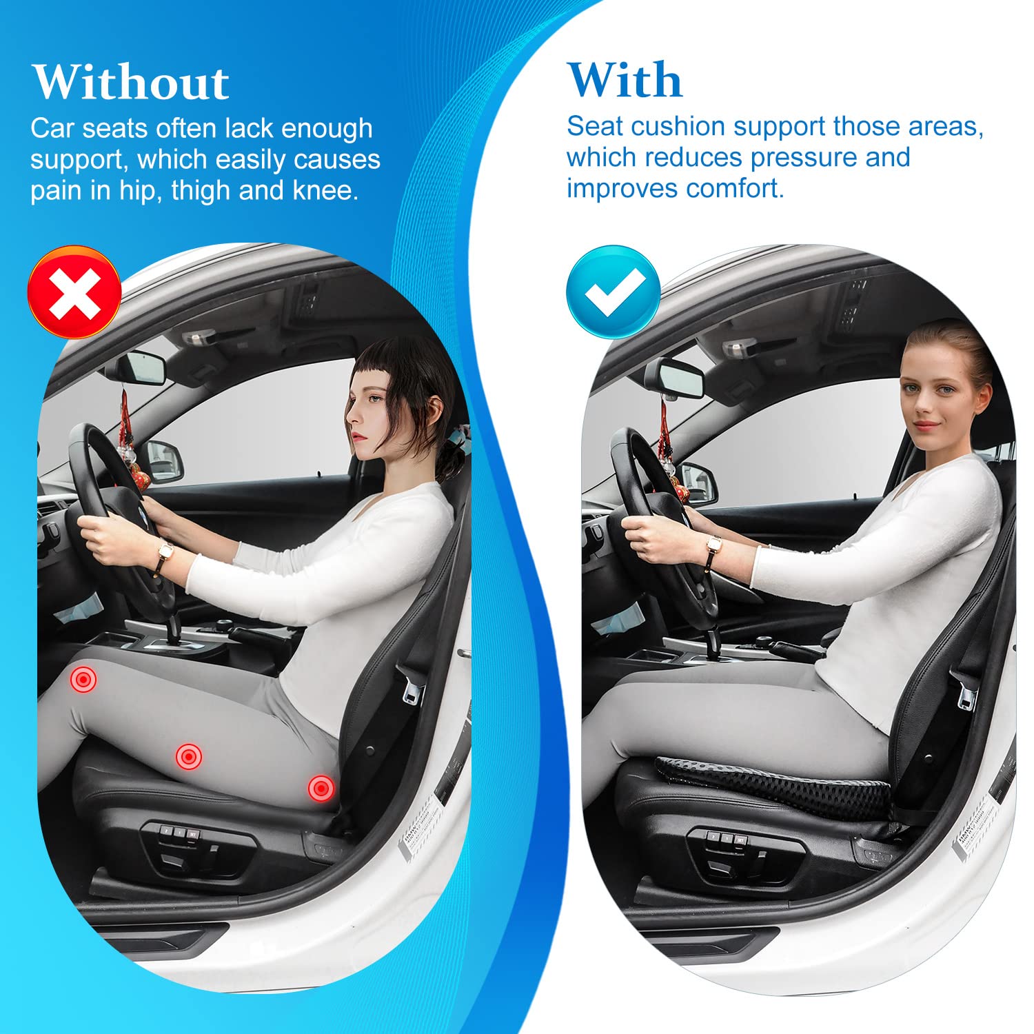 Dreamer Car Seat Cushion for Car Seat Driver Memory Foam Car Seat