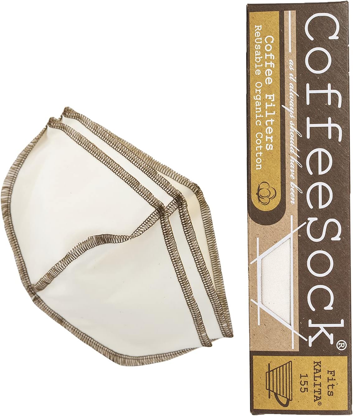 CoffeeSock Reusable Kalita Filters- The Original Reusable Coffee Filter- GOTS Certified Organic Cotton Reusable Kalita Filters (155) image 2