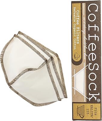 CoffeeSock Reusable Kalita Filters- The Original Reusable Coffee Filter- GOTS Certified Organic Cotton Reusable Kalita Filters (155)