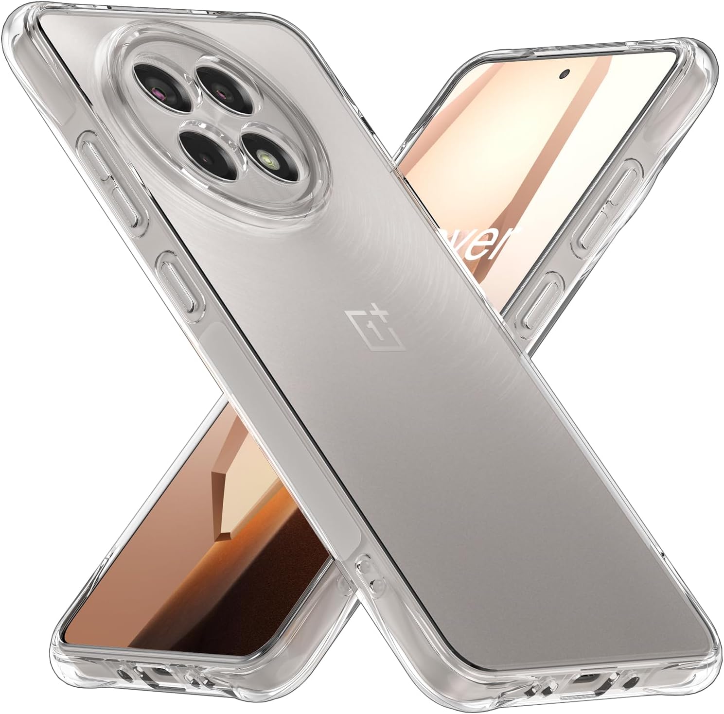 Case for OnePlus 13R, Clear Cover with Reinforced Corner Bumper Camera Protection Slim Fit Shockproof Flexible TPU Case for OnePlus 13R - Transparent