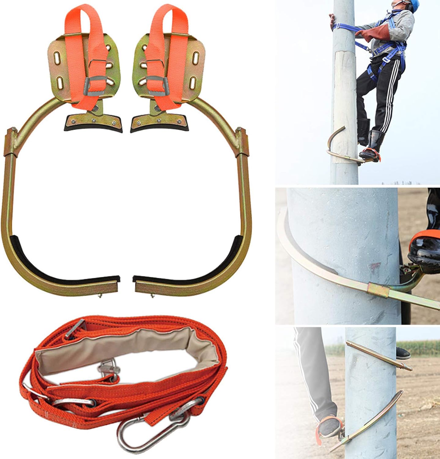 Tree Climbing Gear, Non-Slip Climbing Tree Spikes with Seat Belt, Stainless Steel Climbing Trees Tool for Electric Worker, Hunting Observation, Simple to Use,set-400model