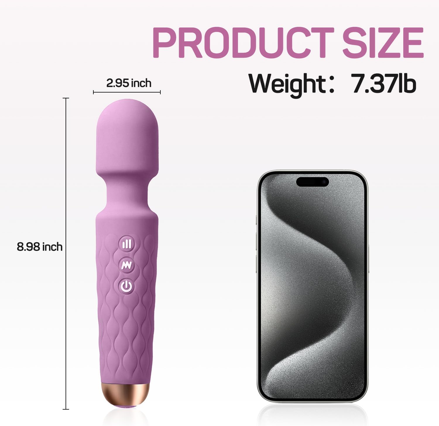 Rechargeable Personal Massager, 8-Speed & 20-Mode Cordless Handheld Percussion Massager for Neck, Back, Shoulder Relaxation, Quiet Handheld Body Massager with Ergonomic Design(Dark Purple)