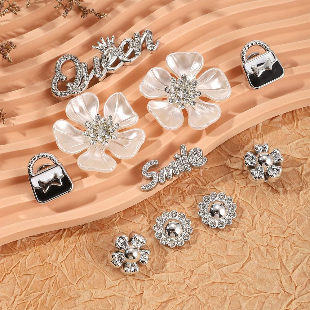 Bling Shoe Charms Designer Bling Chain Shoes Accessories for Women Girls Jewelry Cute Shoe Decoration Charms Butterfly Flower for Birthday Gifts Party Favors