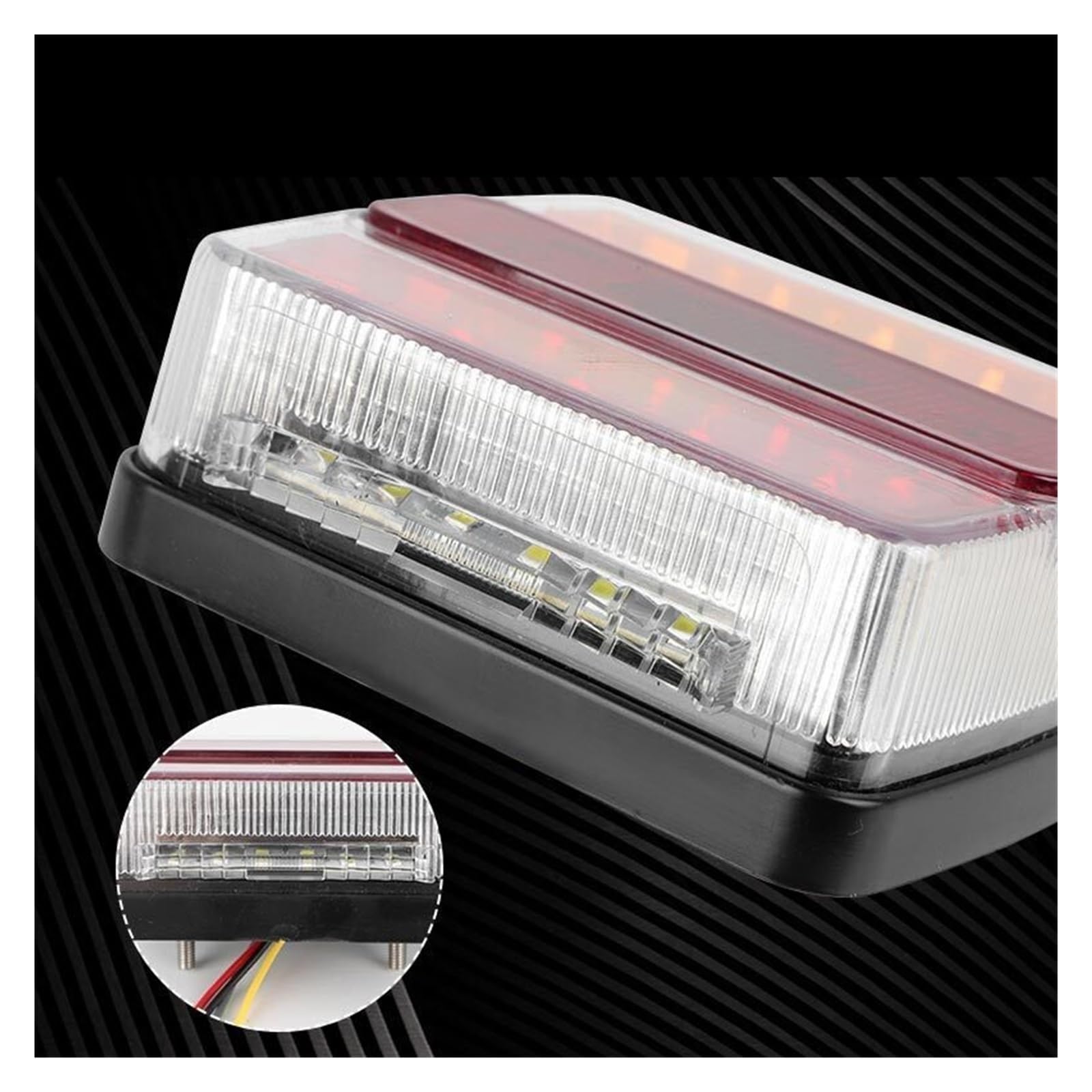 Generico Gruppi ottici posteriori Luce di stop posteriore a LED da 4 pollici 12V per la lampada della per targa Lampada