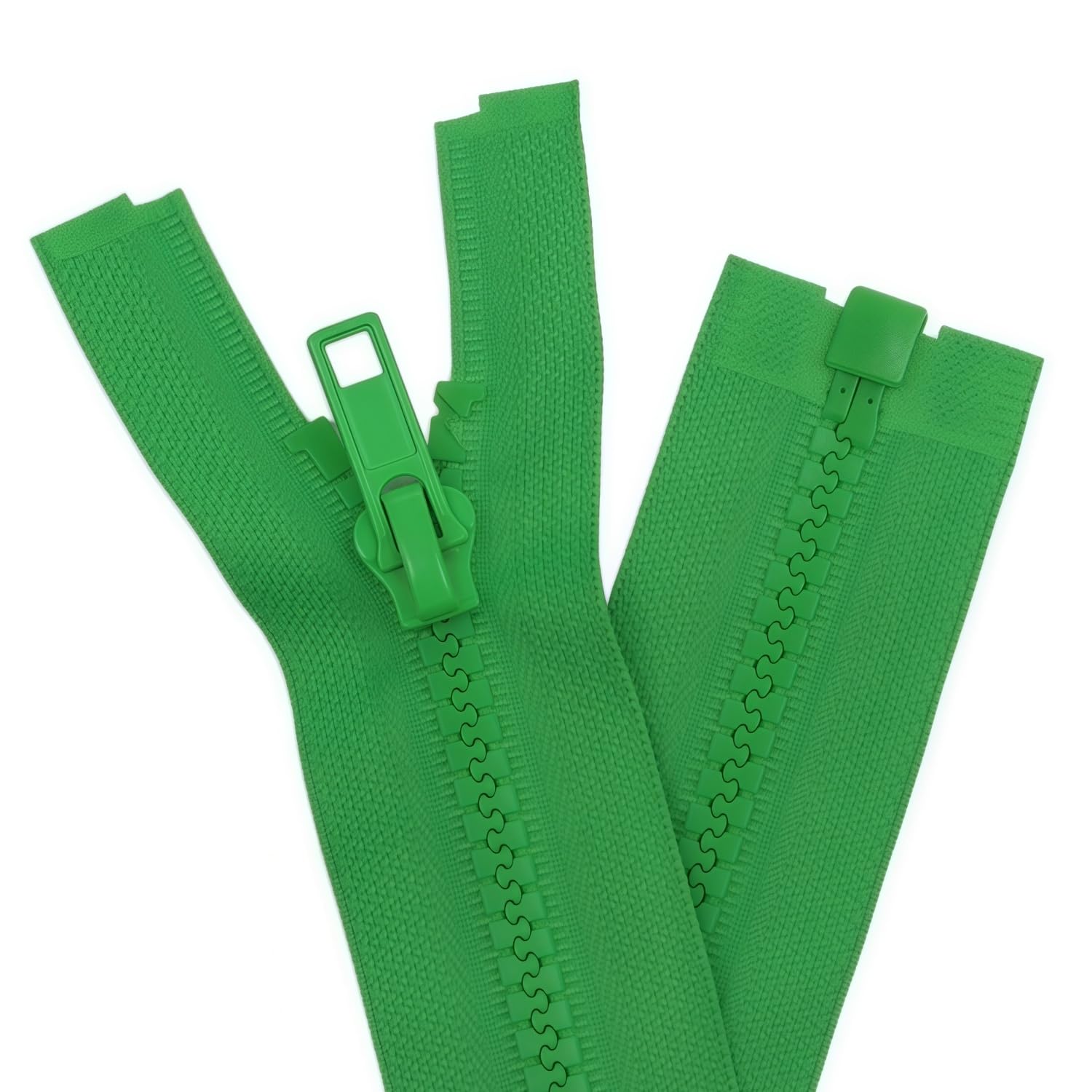 YaHoGa 2PCS 27 Inch #5 Separating Jacket Zippers Bulk for Sewing Green