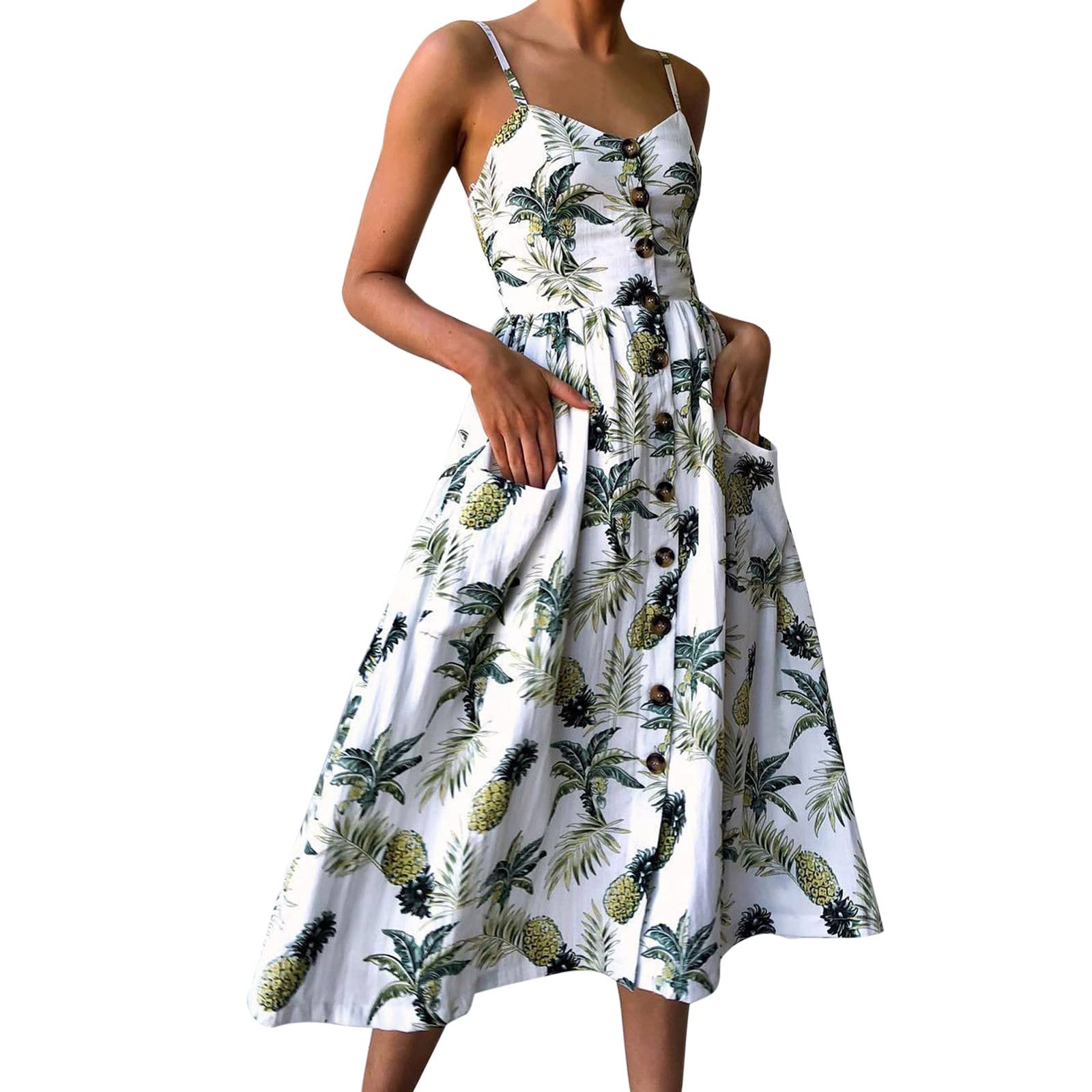 YOGALULU Vestidos Rojos Cortos Mujer Vestido Veraniego Bohemio para Mujer, Vestido Informal de Verano, Cuello Redondo, sin Mangas, Vestido sin Mangas, Vestido de Playa, Vestido oscilante, Vestido Satinado