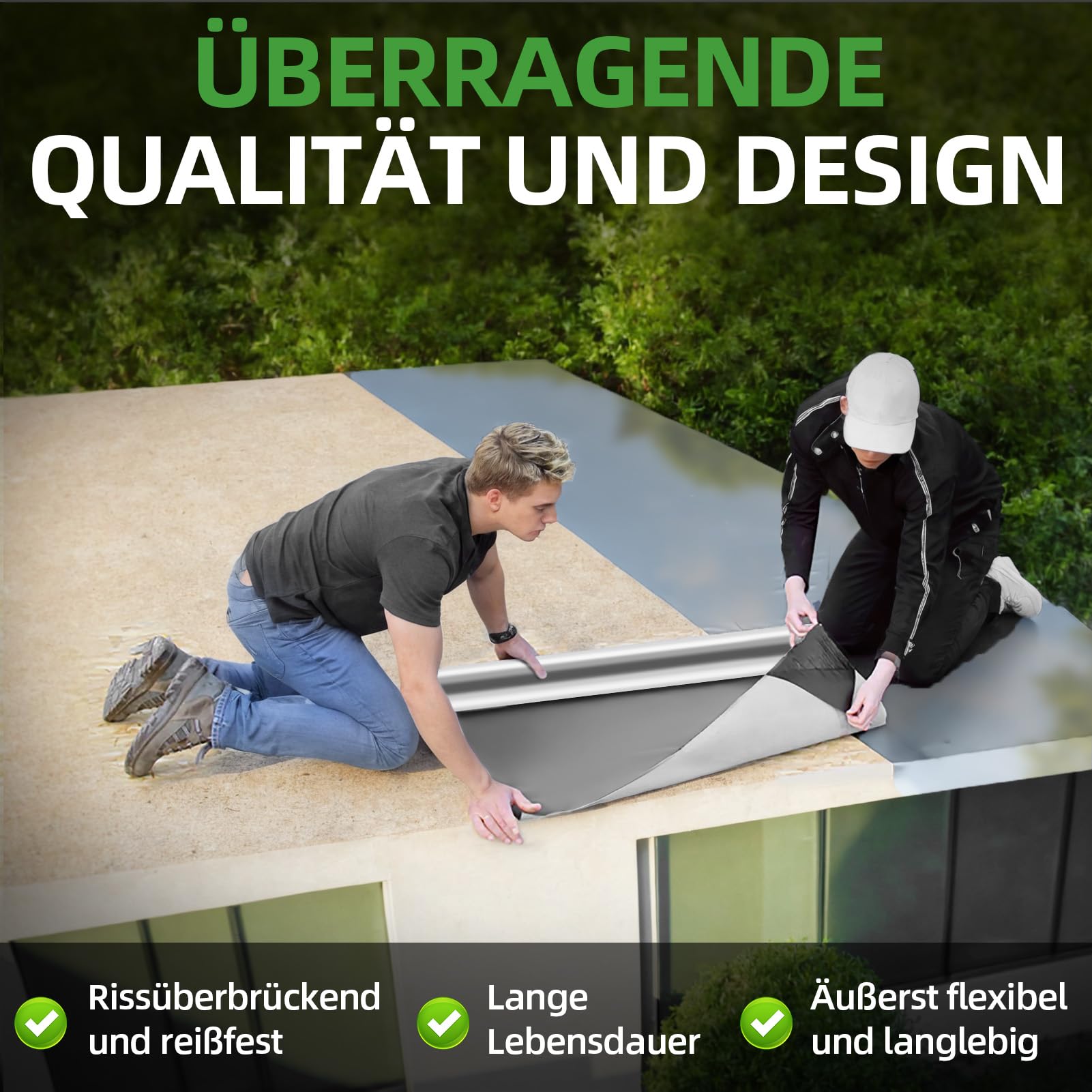 Dachpappe selbstklebend 5x1m Alu-Beschichtung UV-beständig für Gartenhaus Garage