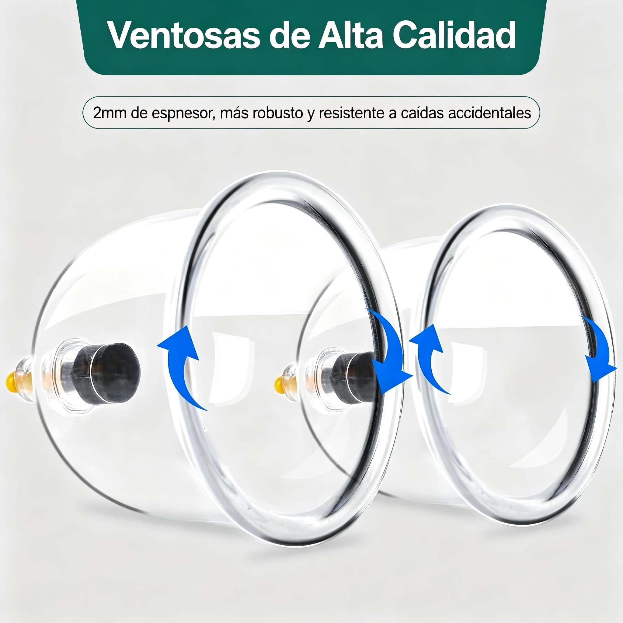 Juego de 20 ventosas para terapia de ventosas, tamaño grande V2.0, para hombres y mujeres, vasos de vacío para músculos corporales, dolor de espalda, masaje, celulitis, ventosa, juego de