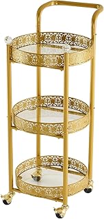 Multi-Functional Mobile Trolley Golden bar cart is Suitable for Home bar...
