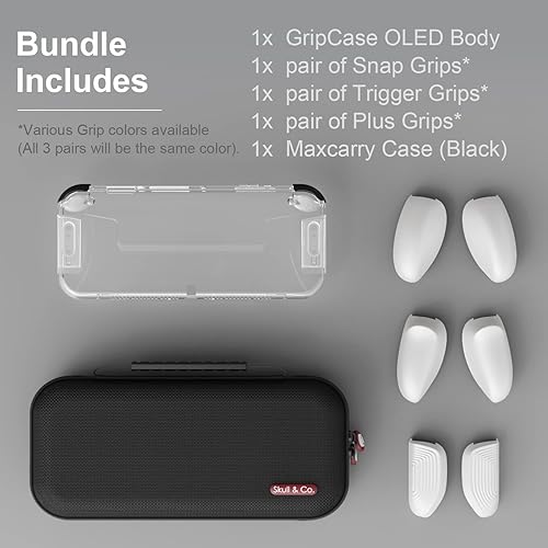 Miniatura 3 de Skull Co GripCase OLED - Una funda protectora transparente acoplable con agarres reemplazables para adaptarse a todos los tamaños de manos para