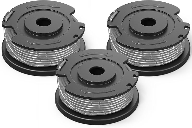 Eventronic String Trimmer Spool Compatible with Greenworks Weed Wacker | 0.065 Inch 16Ft Durable Single Line Auto-Feed Trimmer String for Greenworks Weed Eater (3 Trimmer Spools)
