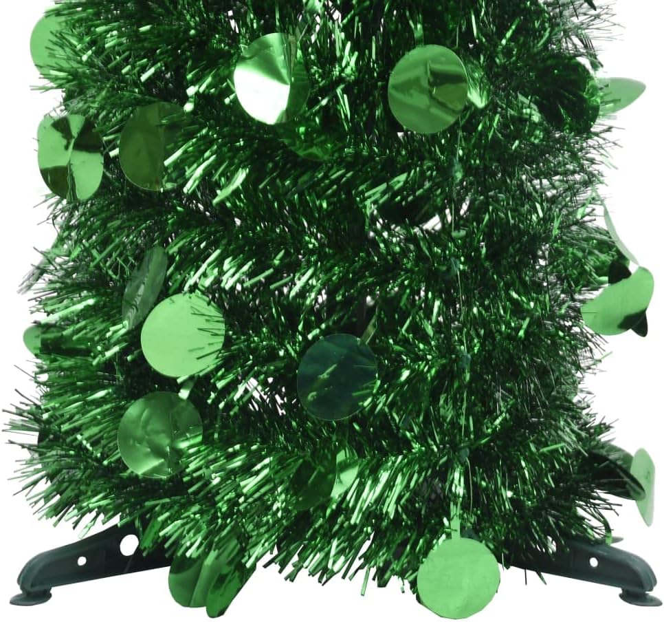 Pop-up Artificial Christmas Tree, Collapsible Pencil Artificial Christmas Tree, Small Pencil Christmas Tree for Home Holiday, Green 5 ft PET,-625